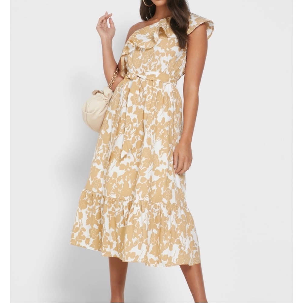 MANGO Cotton Floral Midi Dress Size 4